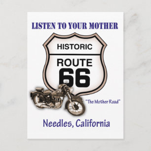Carte Postale Route 66-Écoutez votre mère - Aiguilles
