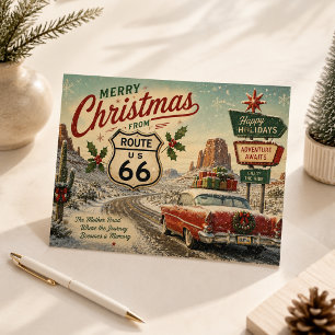 Carte Postale Route 66 Garde de Noël de timbre postal de voyage