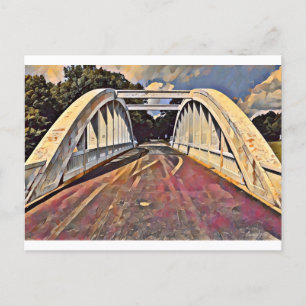 Carte Postale Route 66 Kansas - Peinture à l'huile du pont Rainb