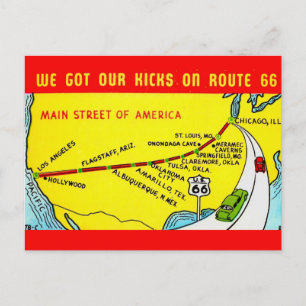 Carte postale Route 66 - On s'éclate