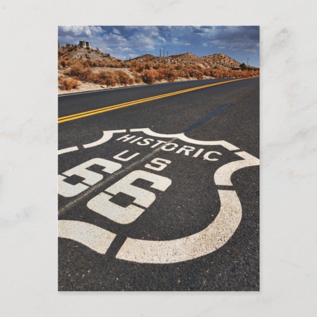 Carte Postale route 66 panneau routier États-Unis canne à canne (Devant)