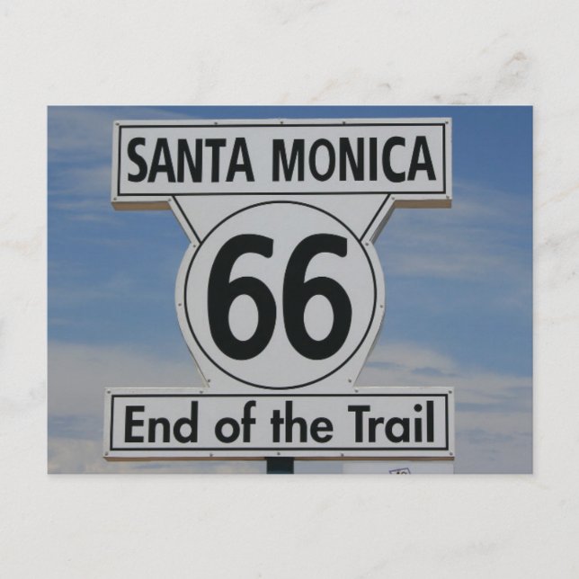 Carte Postale Route 66 Père Noël Monica California (Devant)