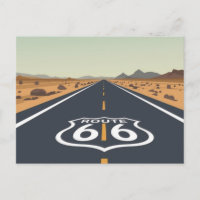 Route 66 Route Désertique Art de Voyage Vintage