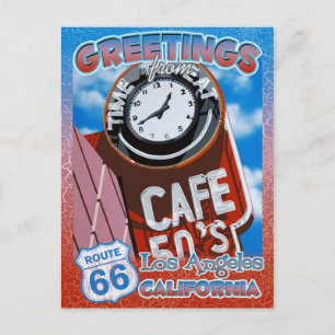 Carte Postale Route 66 Salutations Los Angeles California Postca