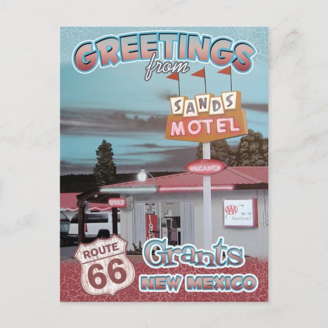 Carte Postale Route 66 Subventions de voeux Nouveau-Mexique Cart (Devant)