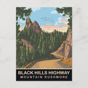 Carte Postale Route de Black Hills, Mont Rushmore, SD, Voyage