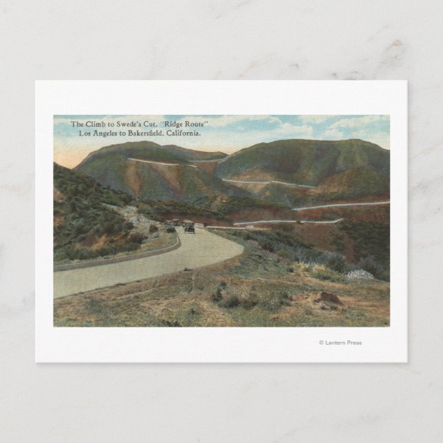 Carte Postale Route de la Ridge à Swede's Cut & Bakersfield (Devant)