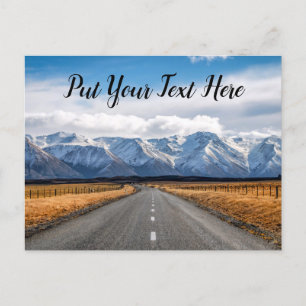 Carte Postale Route de Nouvelle-Zélande Long Stright Road Vo