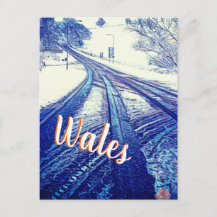 Carte Postale Route d'hiver Blue Snowy au Pays de Galles