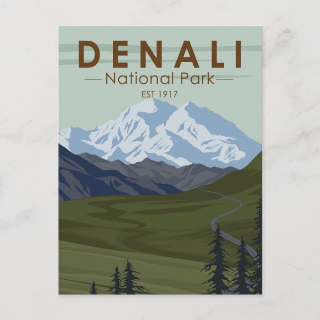 Carte Postale Route du Parc national de Denali à Denali (Devant)