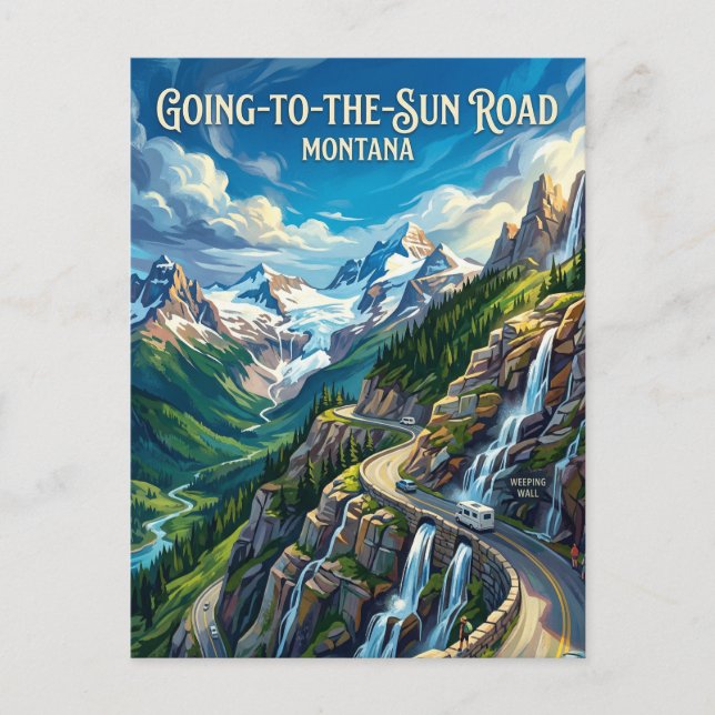 Carte Postale Route Going-to-the-Sun États-Unis (Devant)