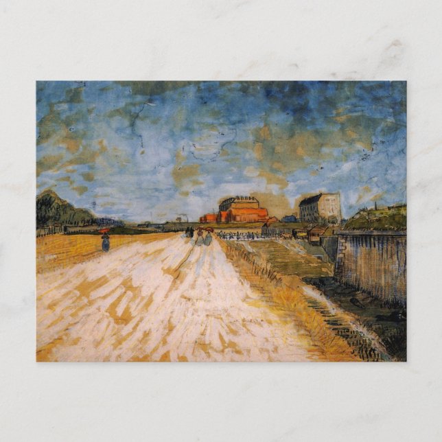 Carte Postale Route longeant les remparts de Paris par Van Gogh (Devant)