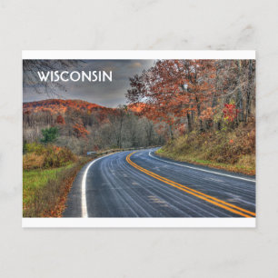 Carte Postale Route pittoresque du Wisconsin à l'automne