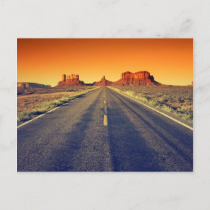 Carte Postale Route Vers La Vallée Du Monument Au Coucher Du Sol