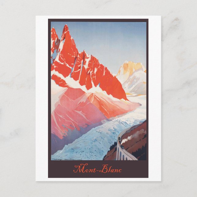 Carte Postale Route vers le Mont Blanc, voyage vintage (Devant)
