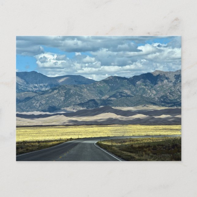 Carte Postale Route vers le parc national des grandes dunes de s (Devant)