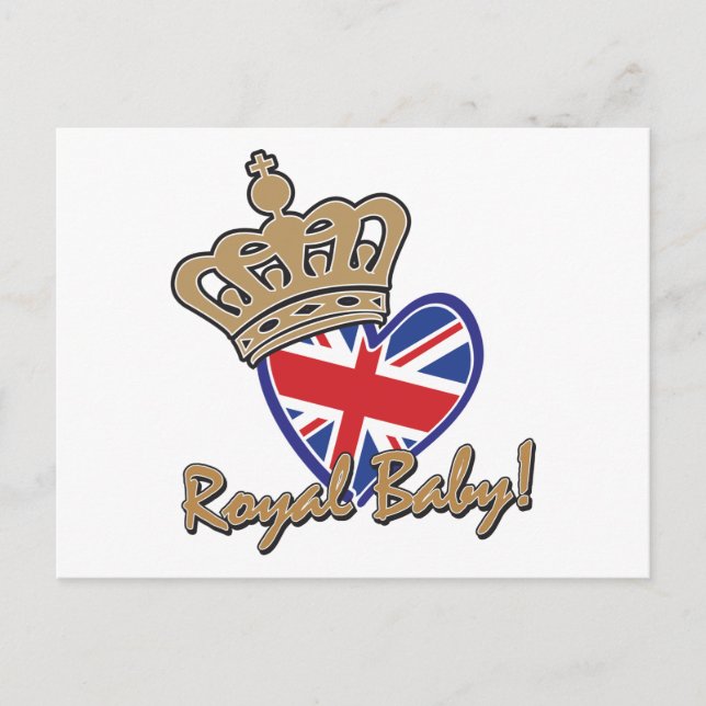 Carte Postale Royal Baby UK Heart Flag (Devant)