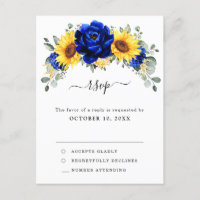 Royal Blue Rustic Tournesol Moderne Floral RSVP