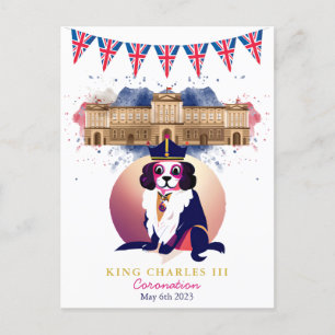 Carte Postale Royal Coronation King Charles Dog Funny