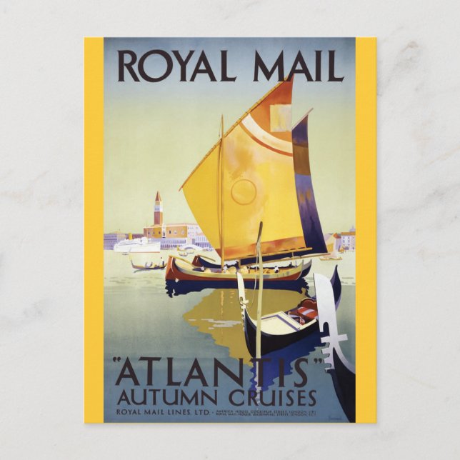 Carte Postale Royal Mail "Atlantis" Croisières d'automne (Devant)