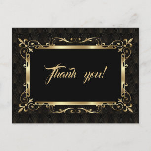 Carte Postale Royal Roaring 20s Gold Art Déco Mariage Merci