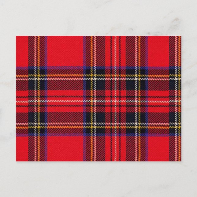 Carte Postale Royal Stewart tartan rouge noir plaid (Devant)