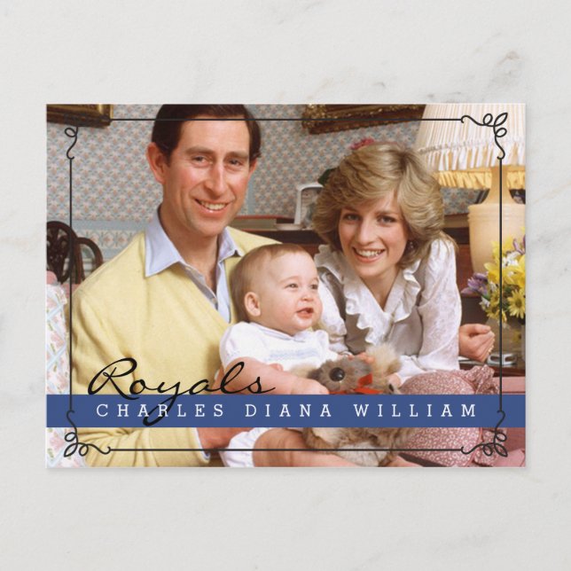 Carte Postale Royals Charles Diana et William (Devant)