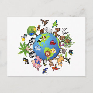 Carte Postale Royaume animal pacifique - Animaux autour du monde