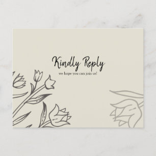 Carte postale RSVP à la crème florale