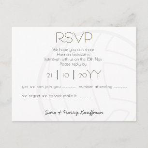 Carte postale RSVP avec graphique Volleyball