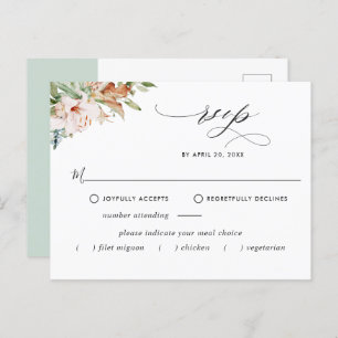 Carte Postale RSVP avec/sans repas, Fleurs de terre, Flore de Sa