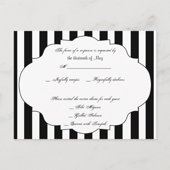 Carte postale RSVP Black White et Red Rose (Devant)
