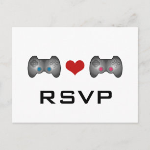 Carte postale RSVP Blue Rose Cute Gamer