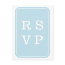 Carte postale RSVP Blue Simply Elegant Wedding