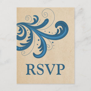 Carte postale RSVP Blue Stylish