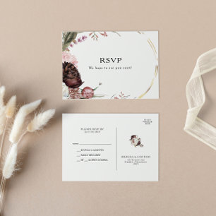 Carte postale RSVP Boho Bourgogne Floral Wedal