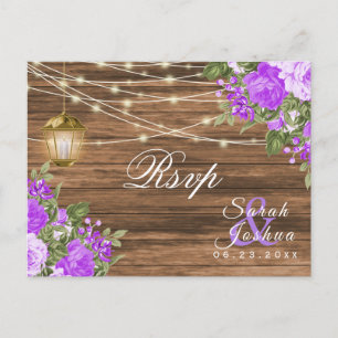 Carte Postale RSVP - Bois, lanternes et fleurs pourpres