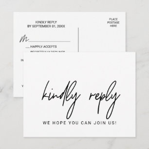 Carte postale RSVP Choix du menu Whimssical et dem