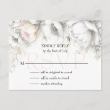 RSVP Classique Moderne Fleurs d'Ivoire et Rose