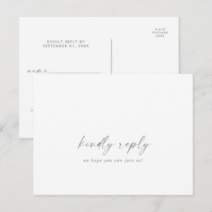 Carte postale RSVP de choix du menu de script d'ar