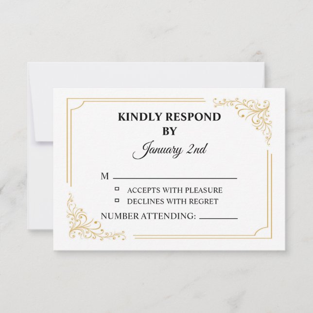 Carte postale RSVP de mariage (Devant)