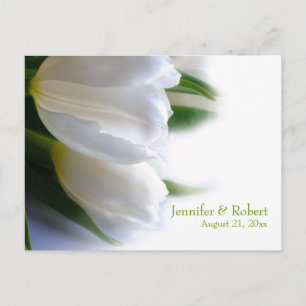 Carte postale RSVP de mariage blanc
