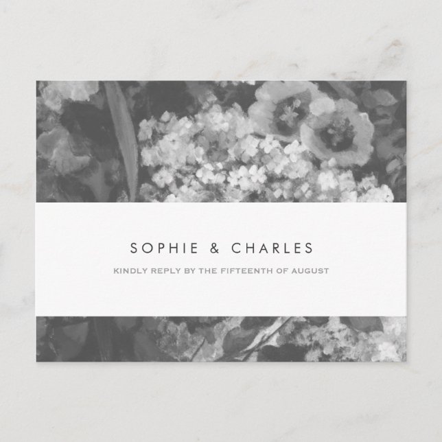 Carte postale RSVP de mariage d'élégance sous-esti (Devant)