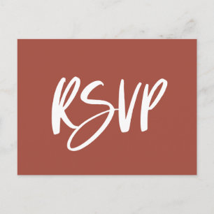 Carte Postale RSVP de mariage en terre cuite moderne