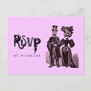 Carte Postale RSVP de mariage Halloween gothique