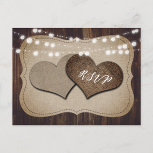Carte postale RSVP de mariage rustique choix de re