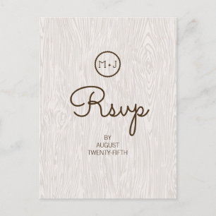 Carte postale RSVP de mariage rustique moderne en 