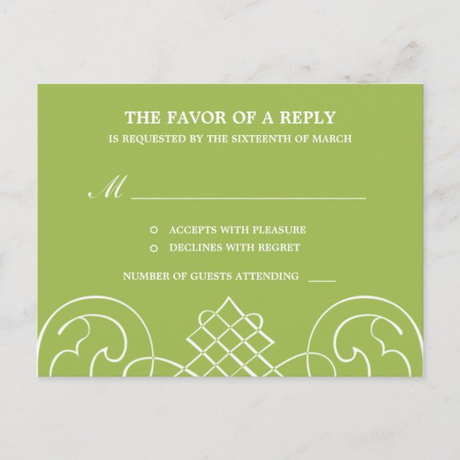 Carte postale RSVP de mariage Striking Swirls (Devant)