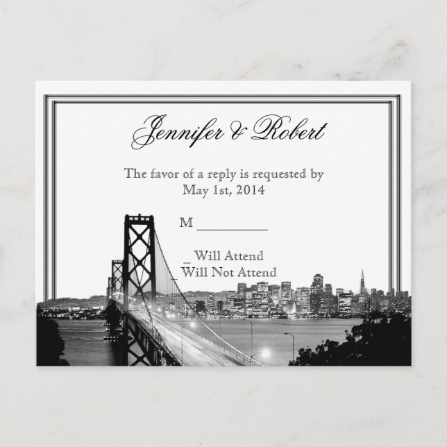Carte postale RSVP de San Francisco Destination We (Devant)