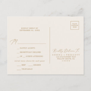 Carte Postale RSVP Delicate Gold Calligraphy